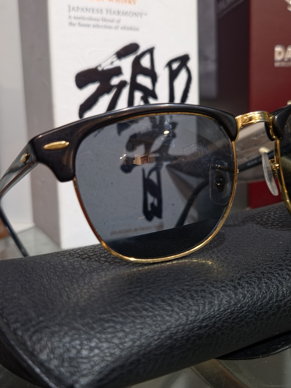 Ray-Ban Black and Gold Clubmaster Sunglasses